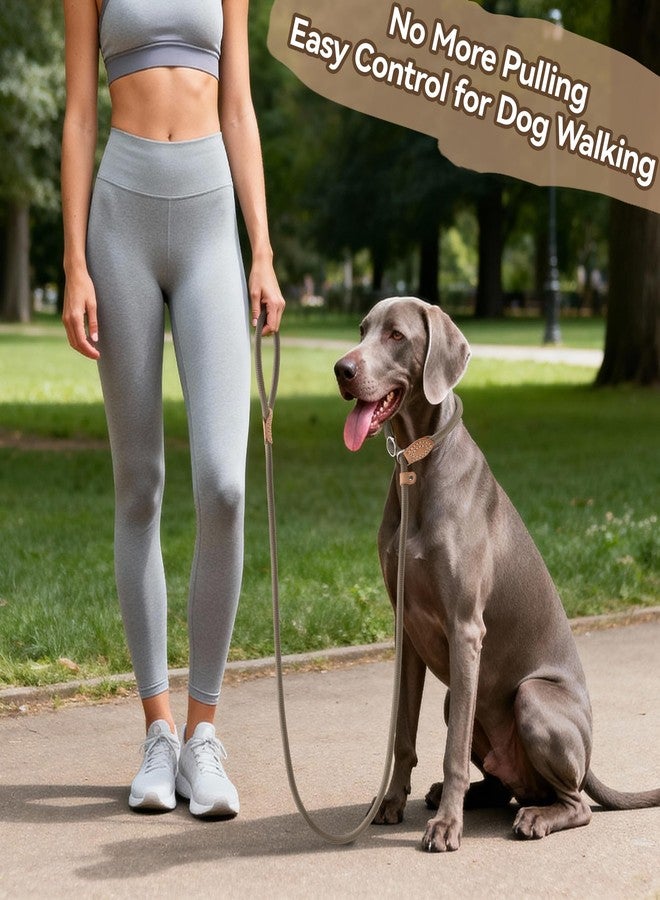 مايل هاي لايف طوق كلاب Mile High Life Slip Lead - متوفر بأطوال 4 أقدام، 5 أقدام، و6 أقدام، مصنوع من حبل متين لتدريب الكلاب على عدم الشد، طوق مضفر متين مع سدادة وطرف من الجلد للكلاب المتوسطة والكبيرة. - Image 2